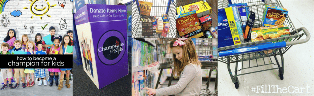 cause marketing influencer campaign for Champions for Kids, #FillTheCart