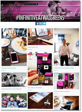Custom Content Aggregation for Carusele's Infinitive at Walgreens Campaign